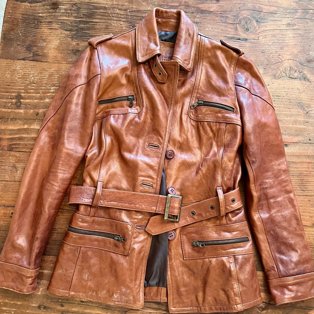 Italian Leather Military Jacket